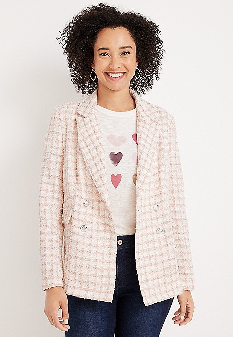 Pink Plaid Blazer | Maurices