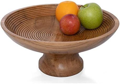 Amazon.com: Folkulture Wood Fruit Bowl or Rustic Fruit Bowls for Farmhouse Décor, Fruit Bowl for... | Amazon (US)