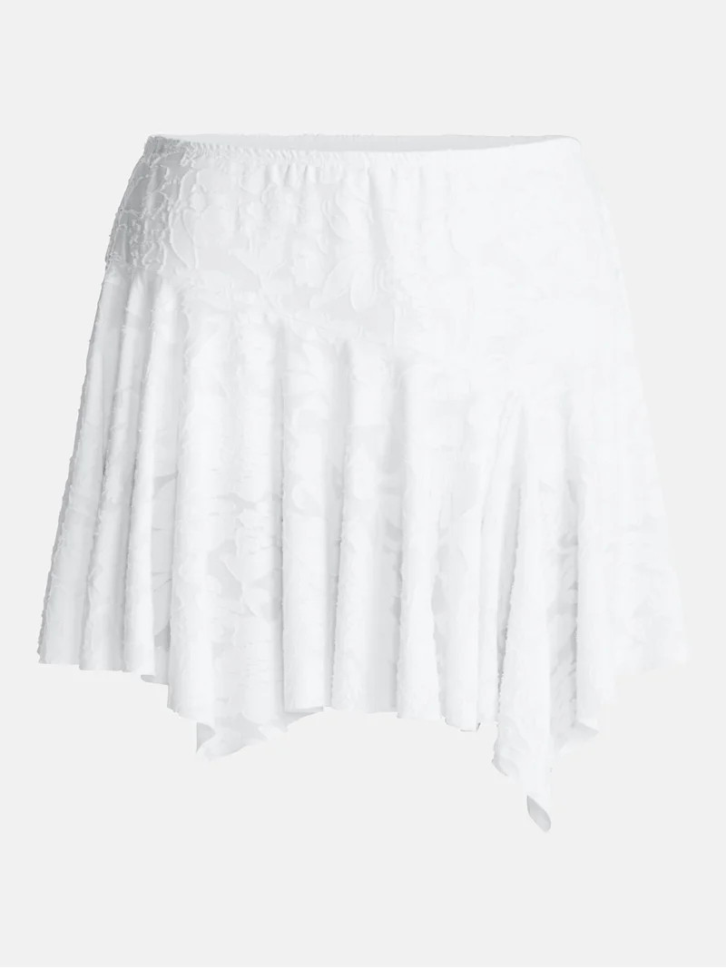 No Boundaries Asymmetrical Mini Lace Skirt, Women's XXS-XXL | Walmart (US)