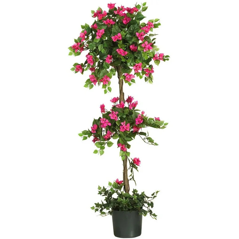 Nearly Natural 5ft. Mini Bougainvillea Topiary, Green | Walmart (US)