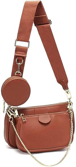 Small Crossbody Bags for Women Multipurpose Golden Zippy Handbags with Coin Purse including 3 Siz... | Amazon (US)