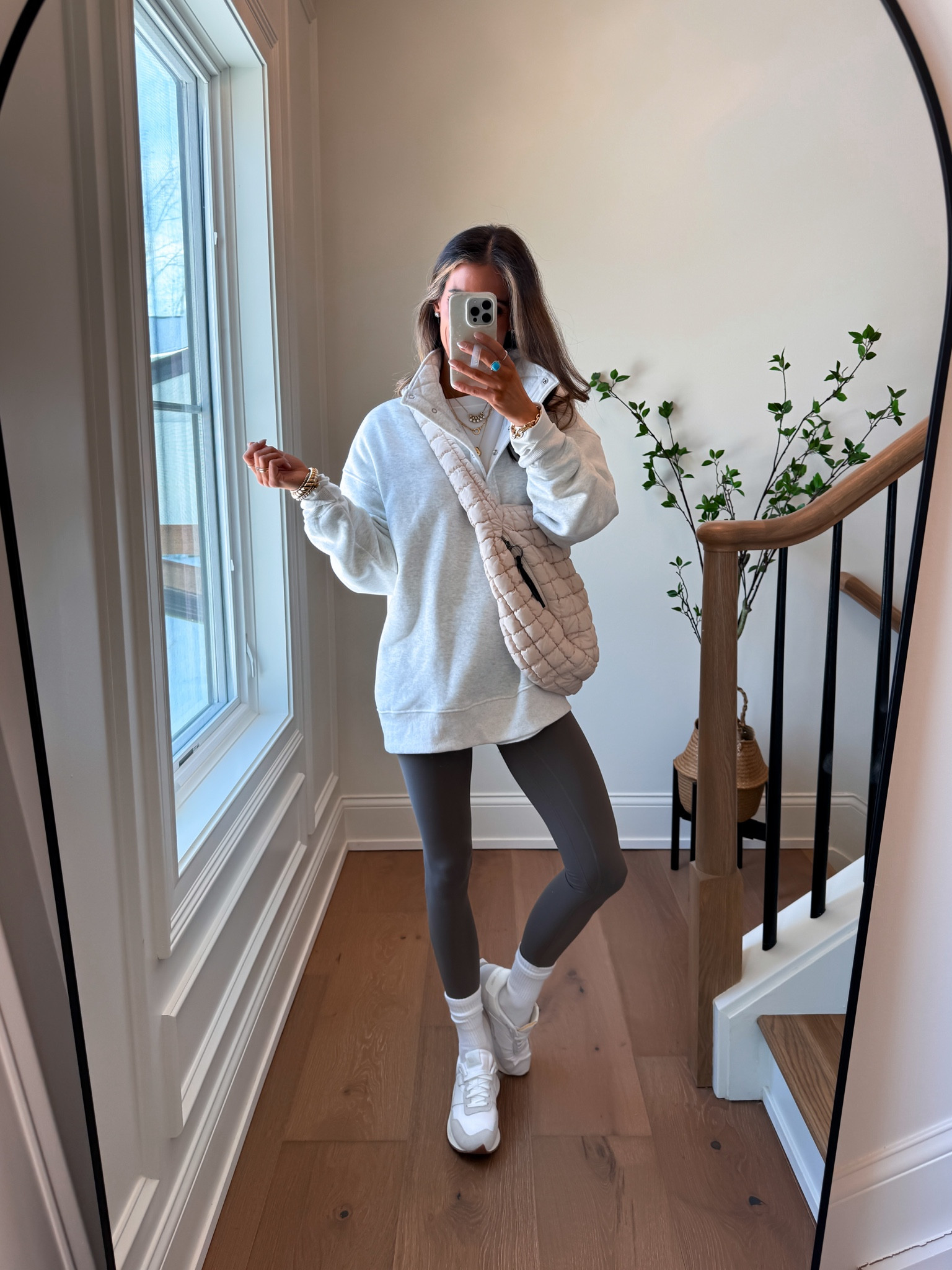 Wearing a medium pullover (I sized up for an even more oversize fit) and xsmall leggings. 

#LTKootd #LTKActive #LTKfitnessgoals