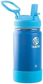 Takeya Kids Insulated Water Bottle w/Straw Lid, 14 Ounces, Sky | Amazon (US)