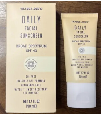 New Sealed Trader Joe's Facial Sunscreen SPF 40 Invisible Gel SUPER GOOP Dupe  | eBay | eBay US