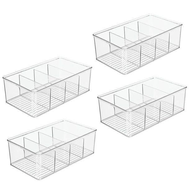 mDesign Ligne Collection Cabinet Organizer, Clear, 4 Count - Walmart.com | Walmart (US)