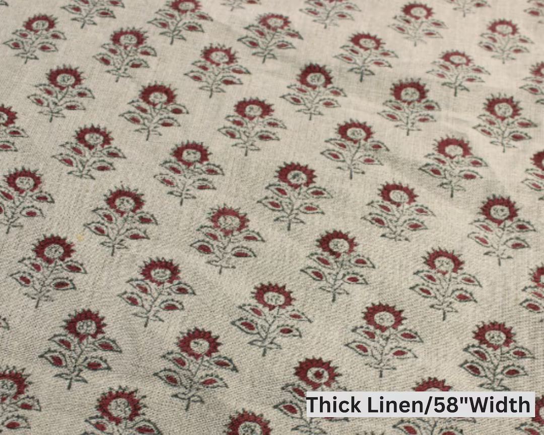 BAGRU BUTTI - Hand Block Print Fabric | By The Yard | Floral Pattern Art | Home decor Fabric | Li... | Etsy (US)