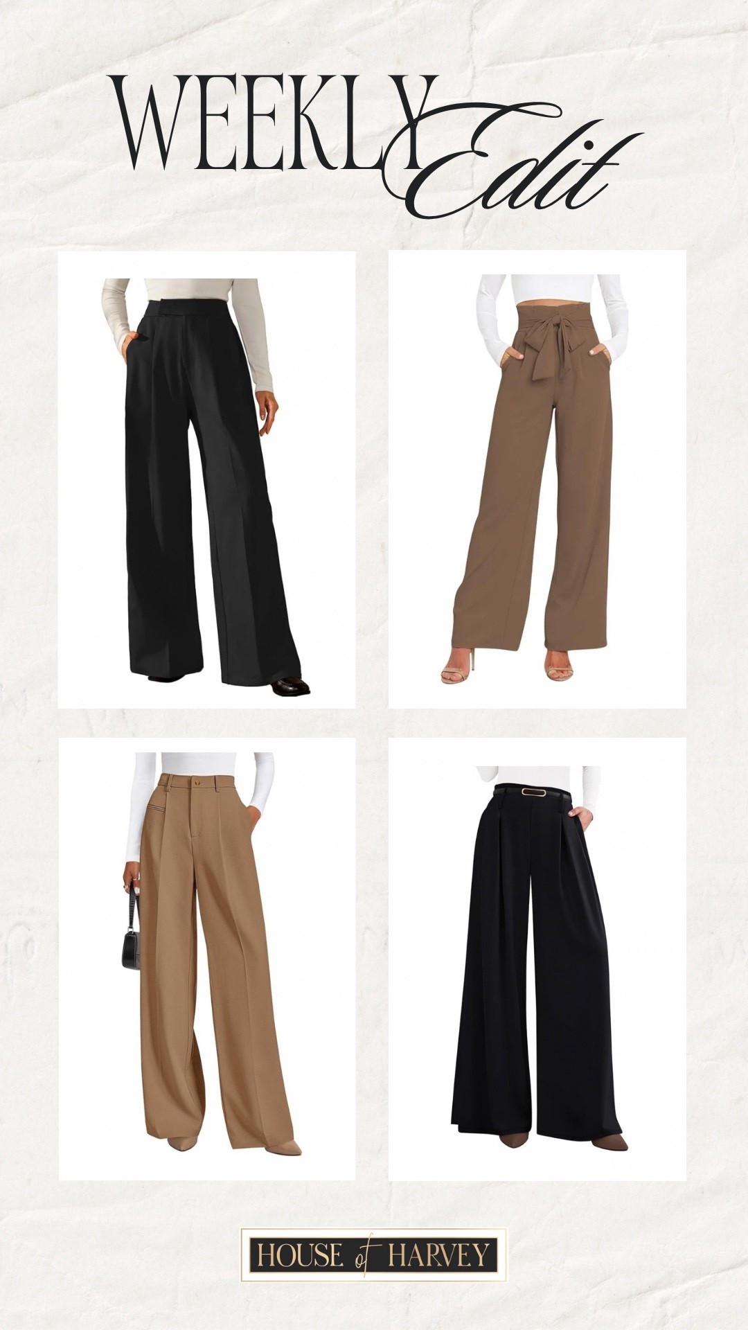 WEEKLY EDIT—This week embraces the richness of fall with deep jewel tones, velvet accents, gold jewelry, and elevated staples like silk blouses and wide-leg trousers. It’s about luxurious textures and a more dressed-up approach to seasonal dressing—polished, opulent, and timelessly chic. I found the best pieces all from Amazon that embody this style vibe amazingly! I found these chic trousers that all embody this vibe for fall so perfectly. All of them are under $100 and linked ⬆️

#ltkcreator #ltkfinds #ltkwatchnow #amazon #amazonfinds #fall #fallfinds #fallfashion #falloutfits #trousers 

#LTKSeasonal #LTKStyleTip #LTKFindsUnder100