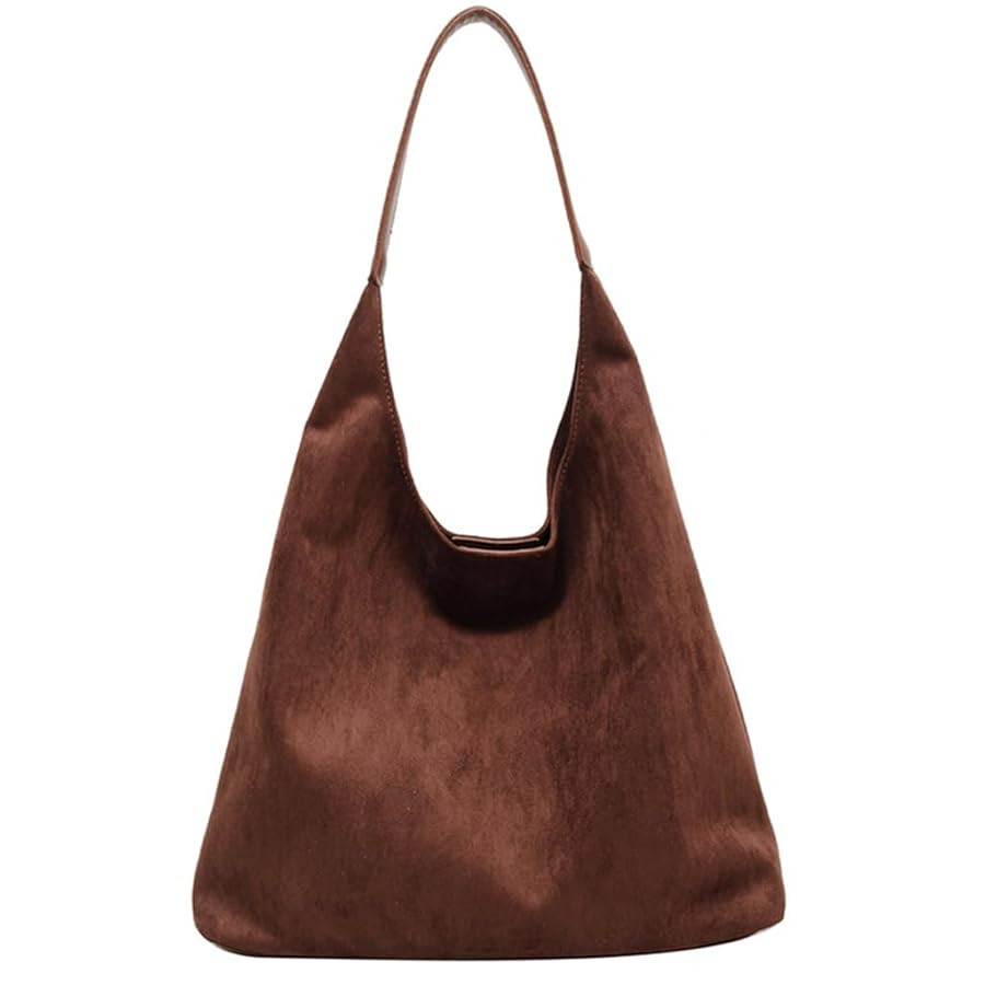 Suede Hobo Bags For Women Slouchy Bag Suede Purse Suede Tote Bag Large Brown Tote Handbag for Tra... | Amazon (CA)