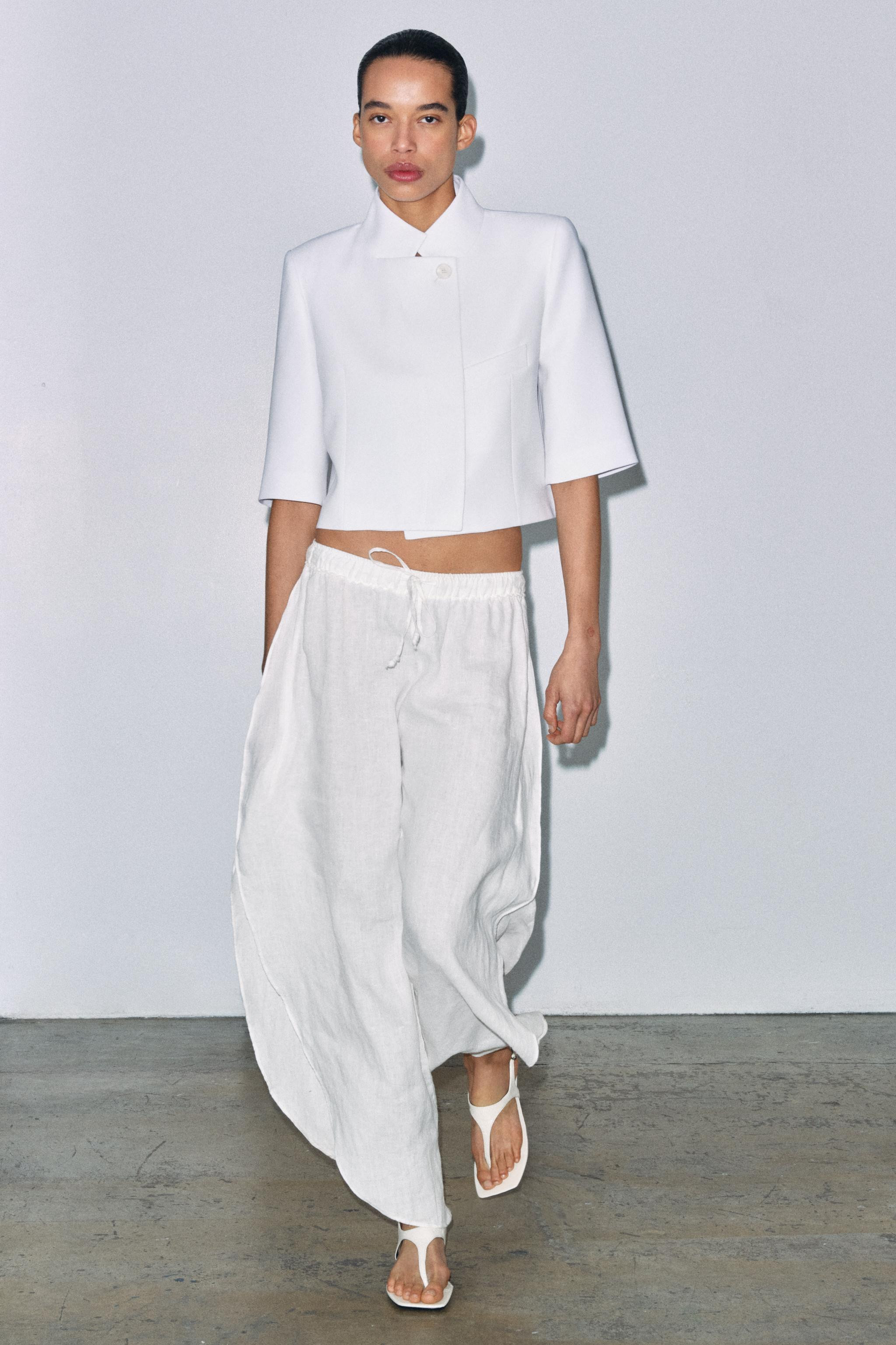 SHORT SLEEVE CROPPED BLAZER ZW COLLECTION | Zara US