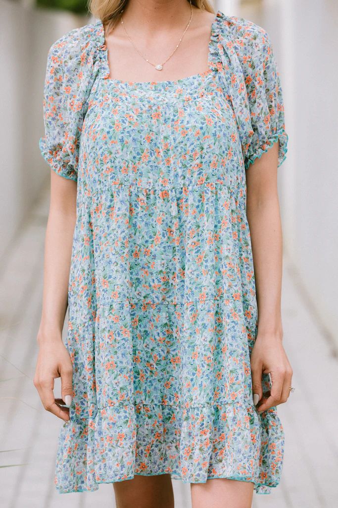 Say What You Mean Mint Green Ditsy Floral Dress | The Mint Julep Boutique