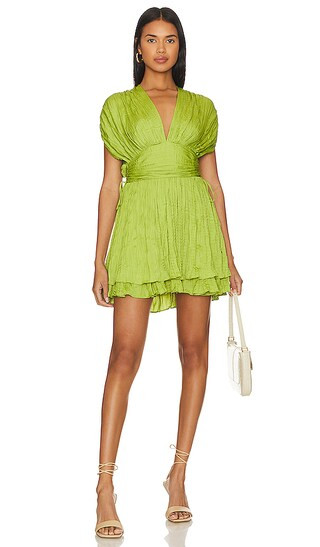 x REVOLVE Bonny Mini Dress in Citron Silk | Revolve Clothing (Global)
