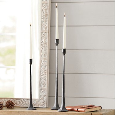 Cast Iron Taper Holders, Set of Three | Grandin Road | Grandin Road
