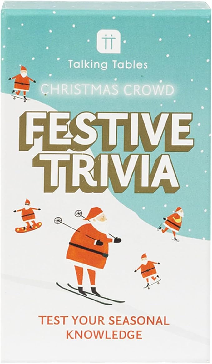Talking Tables Christmas Festive Trivia Quiz Game, Secret Santa, Question Cards About Holidays, C... | Amazon (US)