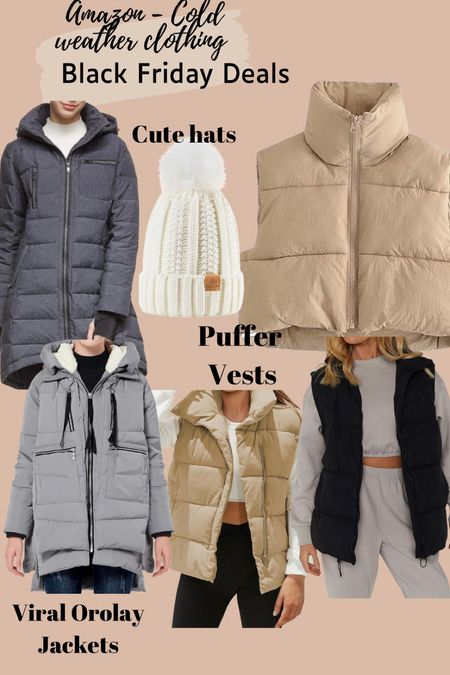 Amazon Black Friday and cyber Monday deals! Cyber week cold weather finds! These puffer vests, orolay jackets and cute winter hats are all on sale! Winter weather accessories • winter coat sale • puffer vest deal

#LTKCyberWeek #LTKsalealert #LTKSeasonal