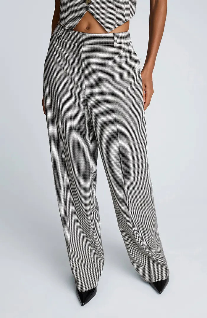Kenneth Cole Houndstooth Check Wide Leg Pants | Nordstromrack | Nordstrom Rack