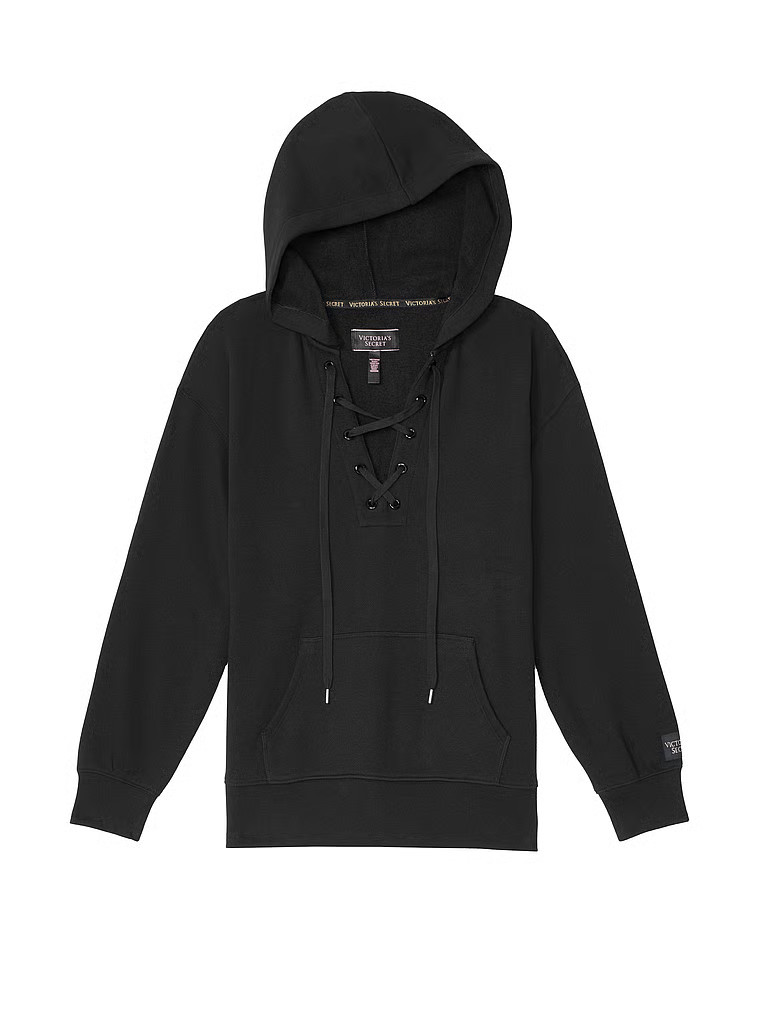 Cotton Fleece Lace-Up Hoodie | Victoria's Secret (US / CA )