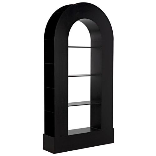 Noir Triumph Bookcase, Black Metal | Gracious Style