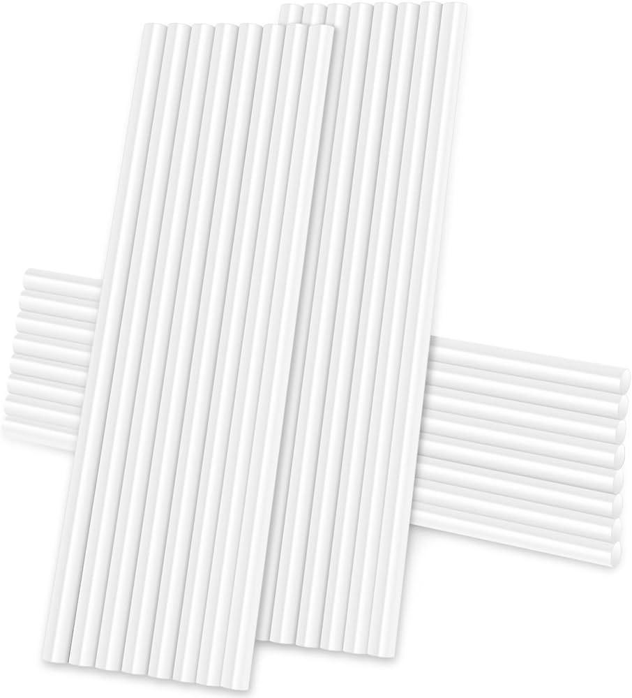 White Hot Glue Sticks, 24PCS Mini Size 0.27" Dia x 8" Long Hot Melt Glue Stick Colored, All Tempe... | Amazon (US)