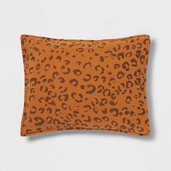 Leopard Spot Matelasse Pillow Sham Brown - Opalhouse™ | Target