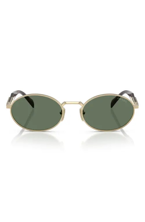 Prada 55mm Oval Sunglasses in Dark Green/Gold at Nordstrom | Nordstrom