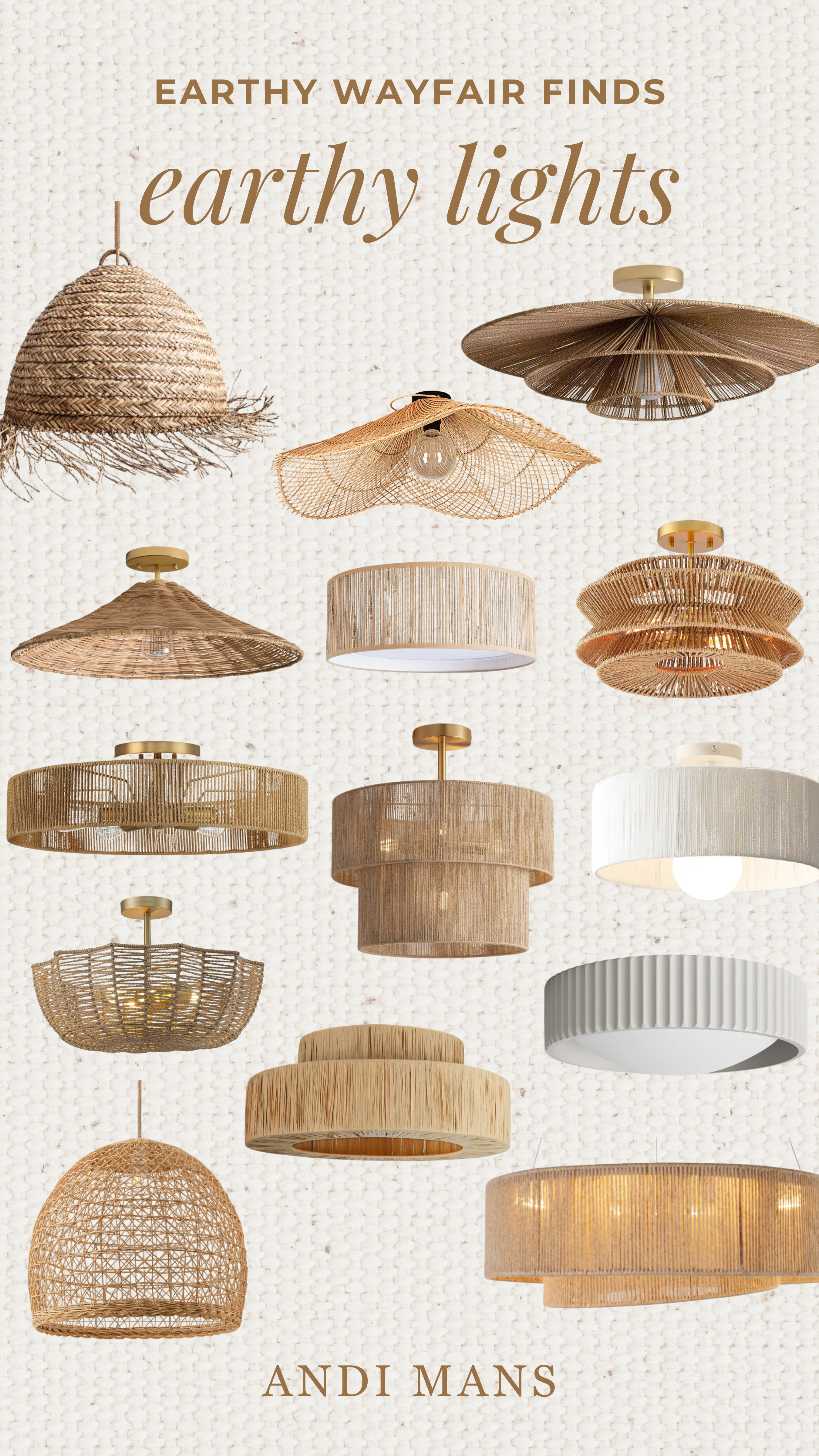 Love a modern organic, earthy neutral home? These rattan and natural-textured light fixtures are such an easy way to add warmth and character. From pendants and flush mounts to semi-flush lighting and chandeliers, these neutral lighting finds are perfect for creating a cozy, organic feel.  

 #LTKOver40 #LTKHome #LTKSaleAlert