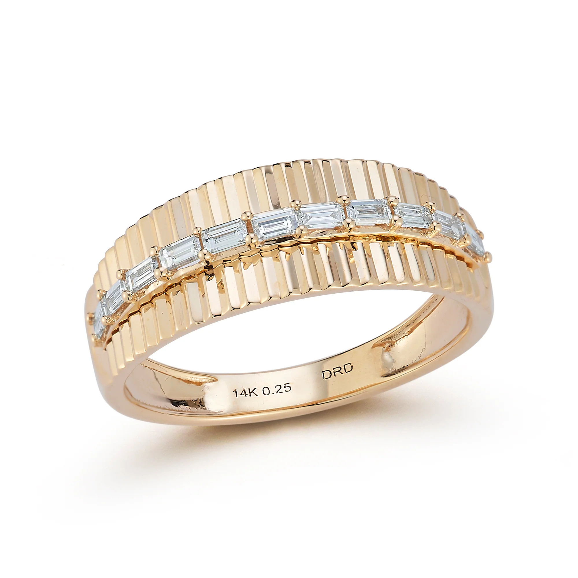 Diamond Stacking Rings: Sadie Pearl Baguette Fluted Ring | Dana Rebecca Designs