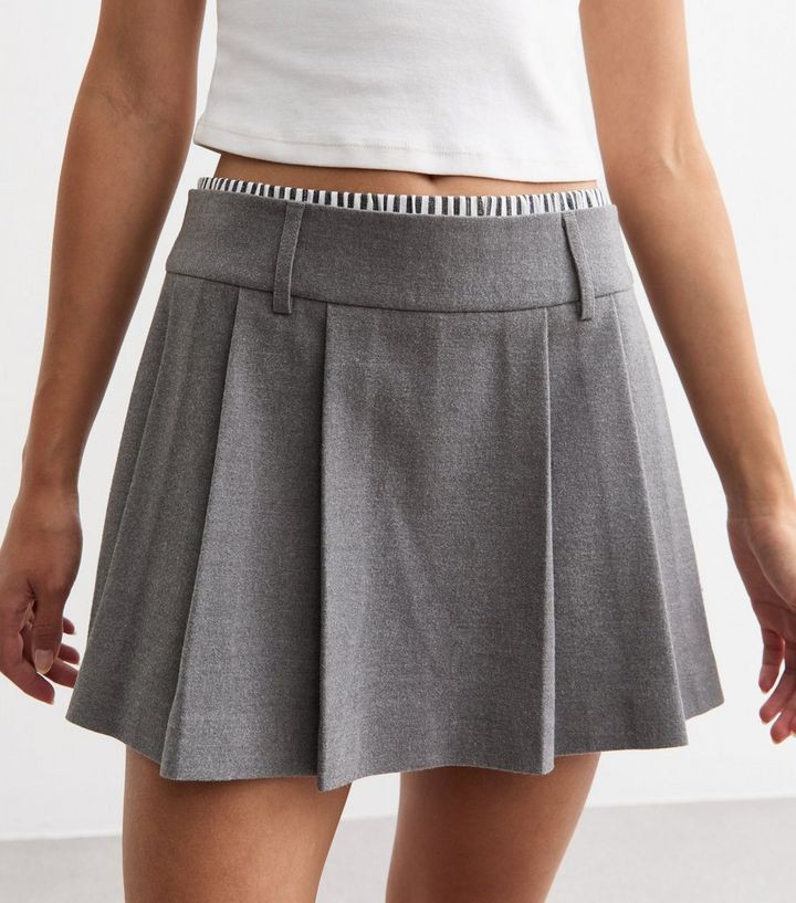 Dark Grey Boxer Detail Pleated Mini Skort | New Look | New Look (UK)