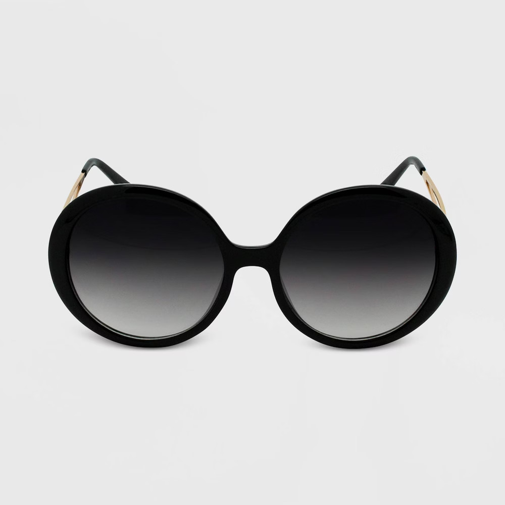Women's Round Sunglasses - A New Day Black | Target