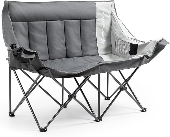 Dowinx Double Camping Chair Portable Folding Outdoor Loveseat with Side Pockets, Lawn Chair Campi... | Amazon (US)