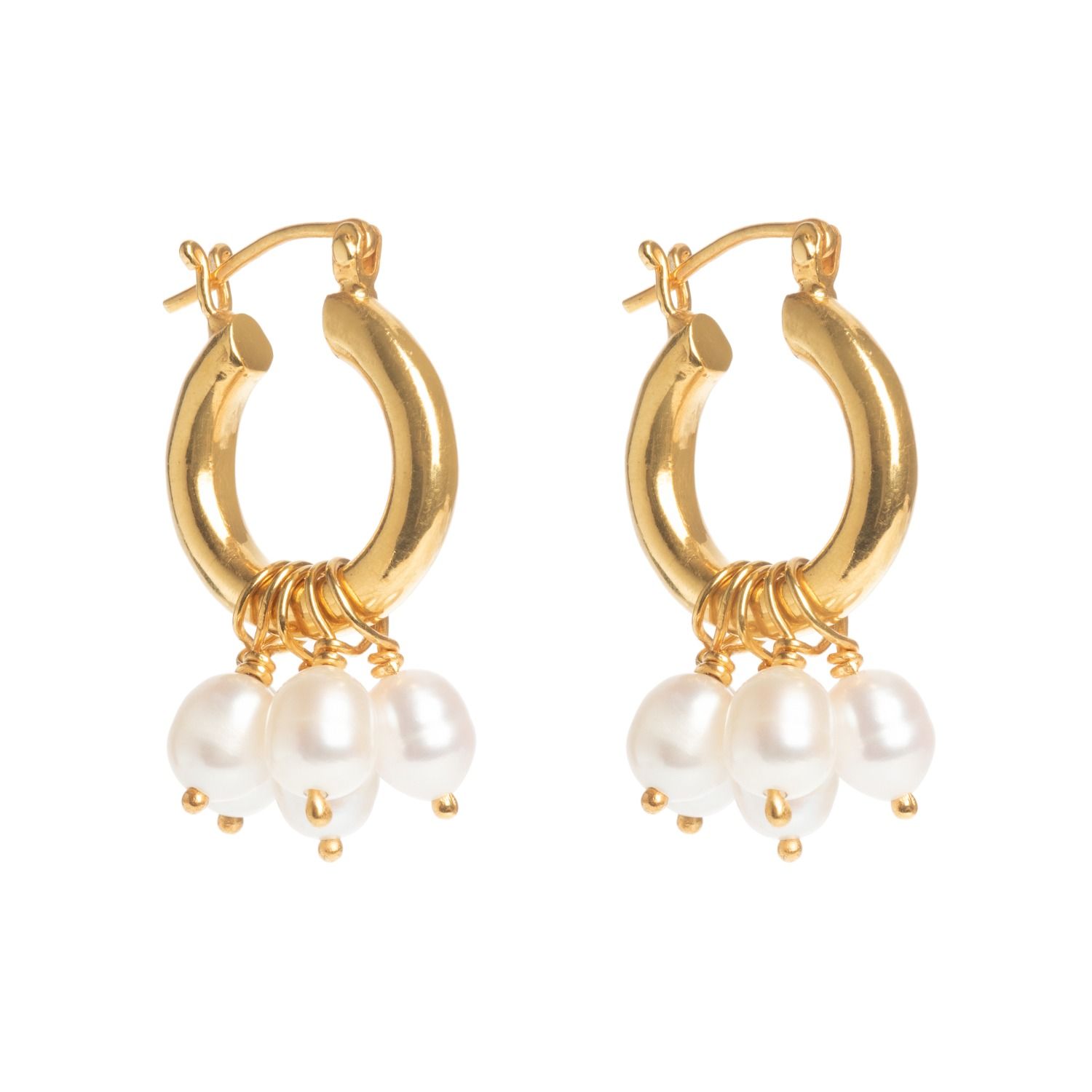 Gold Mini Hoops With Detachable Pearls | Wolf and Badger (Global excl. US)