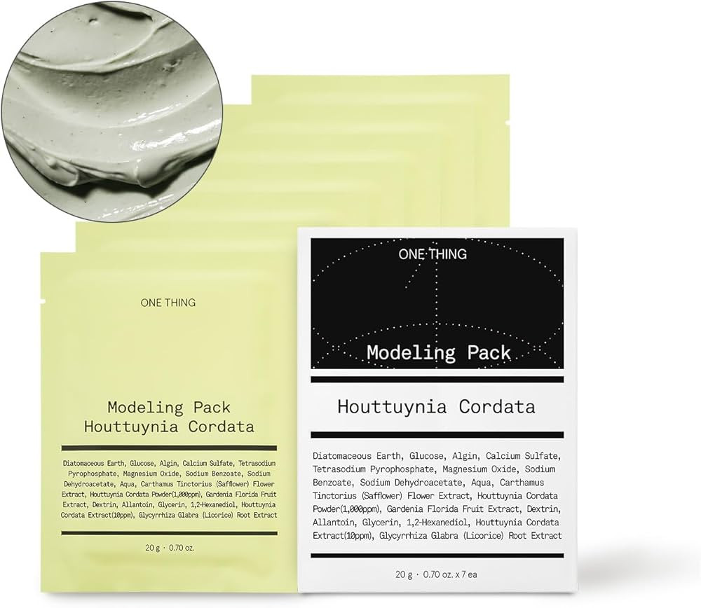 ONE THING Houttuynia Cordata Modeling Pack 0.7 Oz * 7 Masks | Facial Powder Mask for Hydrating Co... | Amazon (US)