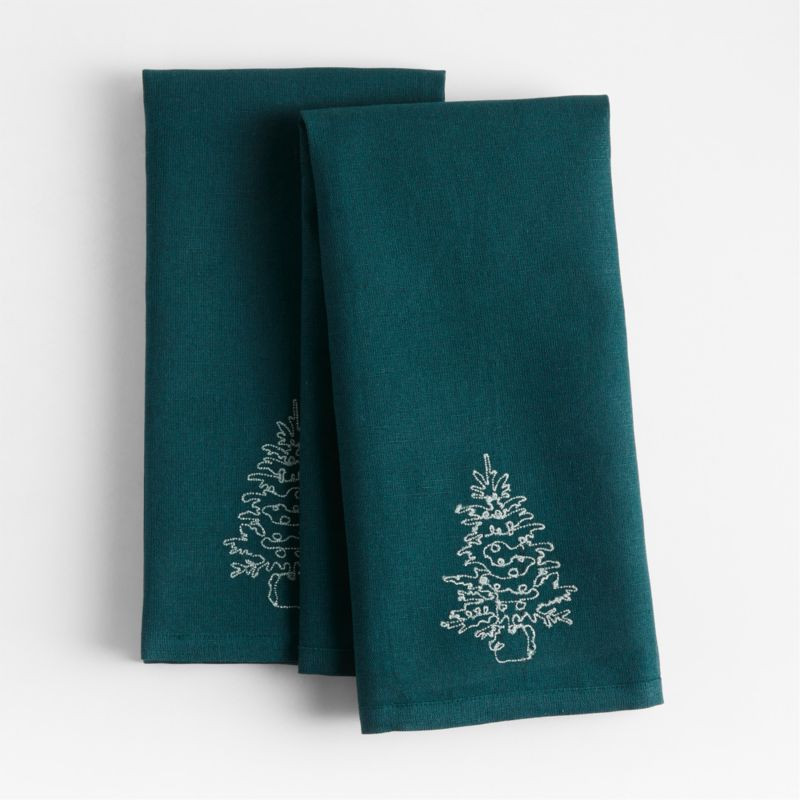 Green Tree Dish Towels, Set of 2 + Reviews | Crate & Barrel | Crate & Barrel