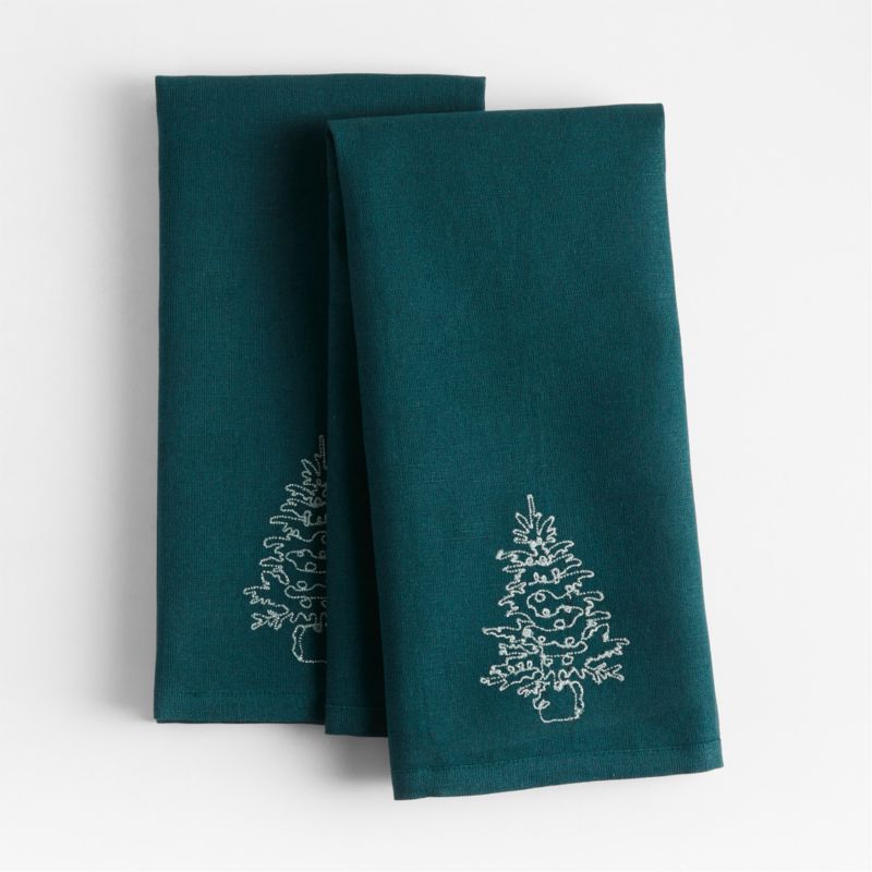 Green Tree Dish Towels, Set of 2 | Crate & Barrel | Crate & Barrel