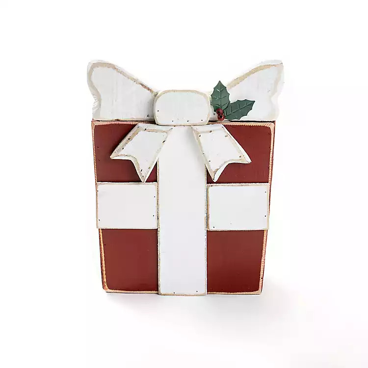Wooden Red Holly Christmas Gift Decoration | Kirkland's Home