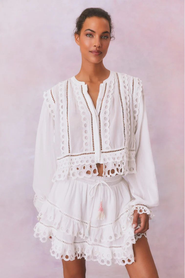 Kava Eyelet Cotton Blouse | LoveShackFancy