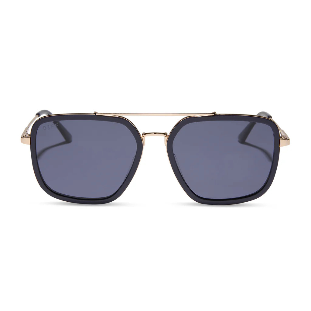 JORDAN - GOLD + ROYAL TEMPLE TIPS + MIDNIGHT + POLARIZED SUNGLASSES | DIFF Eyewear