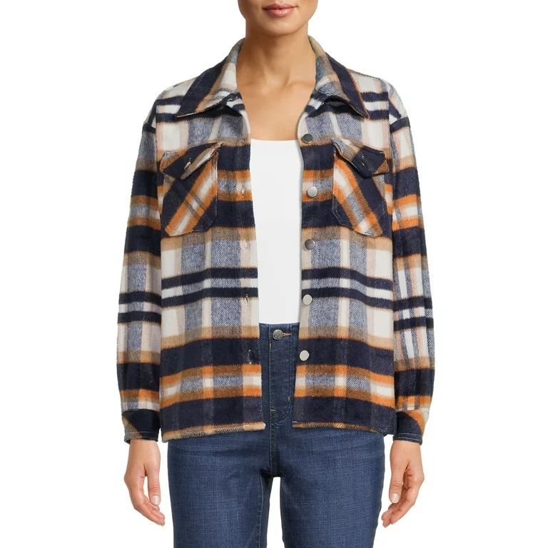 Nine.Eight Women’s Plaid Shacket | Walmart (US)