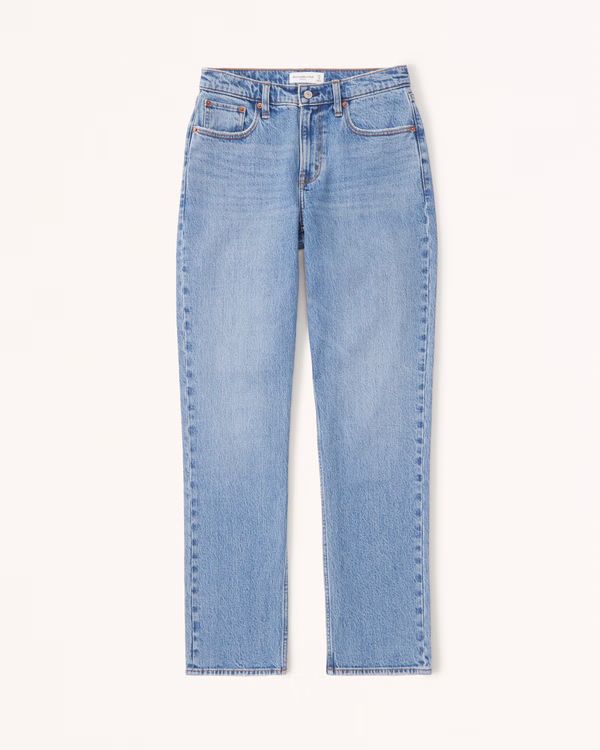 Curve Love Mid Rise Straight Jean | Abercrombie & Fitch (US)