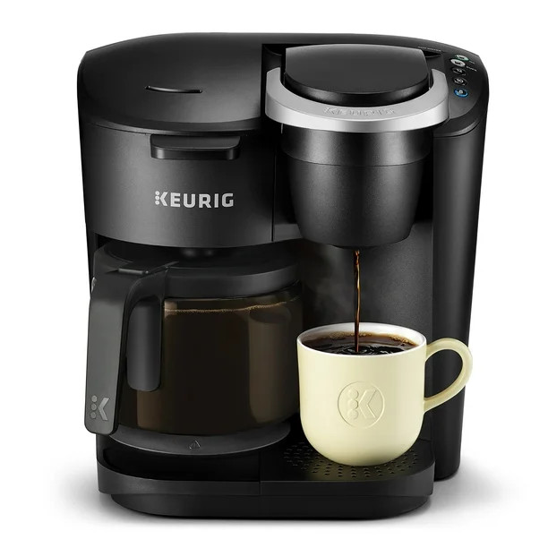 Keurig K-Duo Essentials Coffee Maker, with Single Serve K-Cup Pod and 12 Cup Carafe Brewer, Black | Walmart (US)
