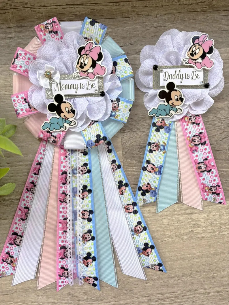 Gender Reveal Baby Shower, Maternity Sash, Pink Blue Mommy to Be Pin, Gender Reveal Theme Baby Sh... | Etsy (US)