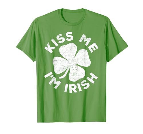 Kiss Me I'm Irish Shirt Funny Men Women Kids St Patricks Day T-Shirt | Amazon (US)