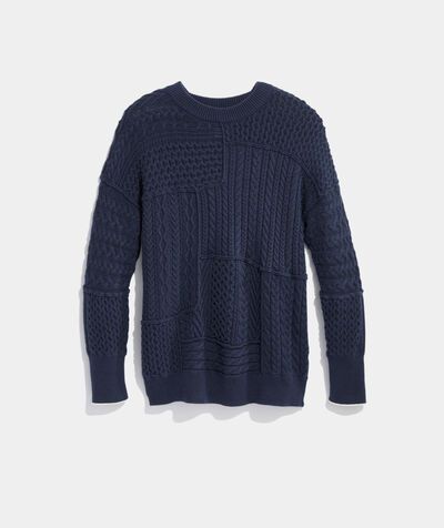 Fisherman Patchwork Crewneck Sweater | vineyard vines