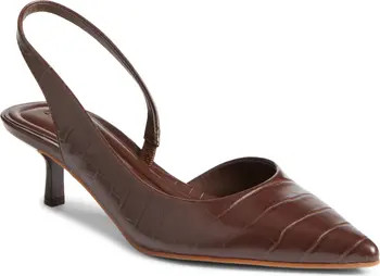 Corina Slingback Half d'Orsay Pointed Toe Kitten Heel Pump (Women) | Nordstrom