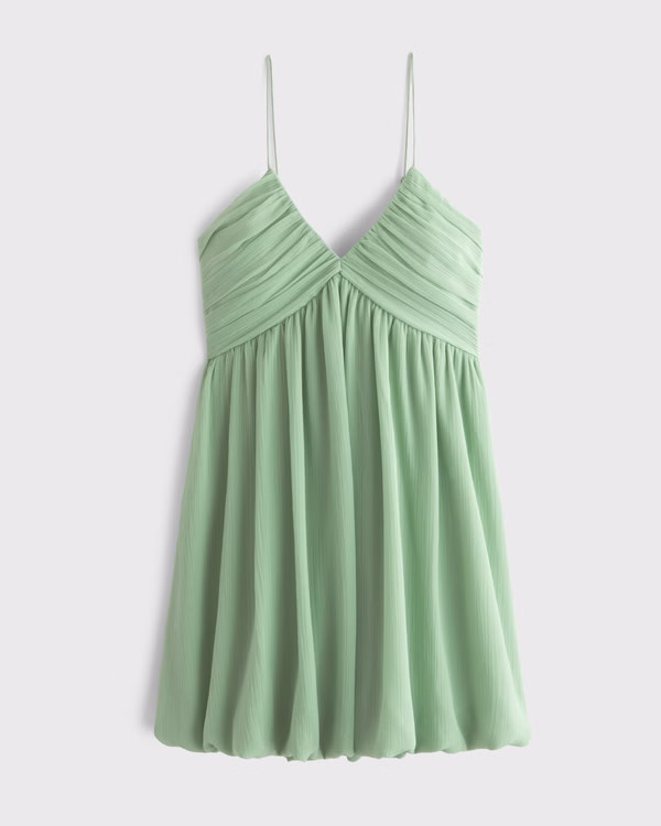 Women's Sheer Bubble Hem Mini Dress | Women's Dresses & Jumpsuits | Abercrombie.com | Abercrombie & Fitch (US)