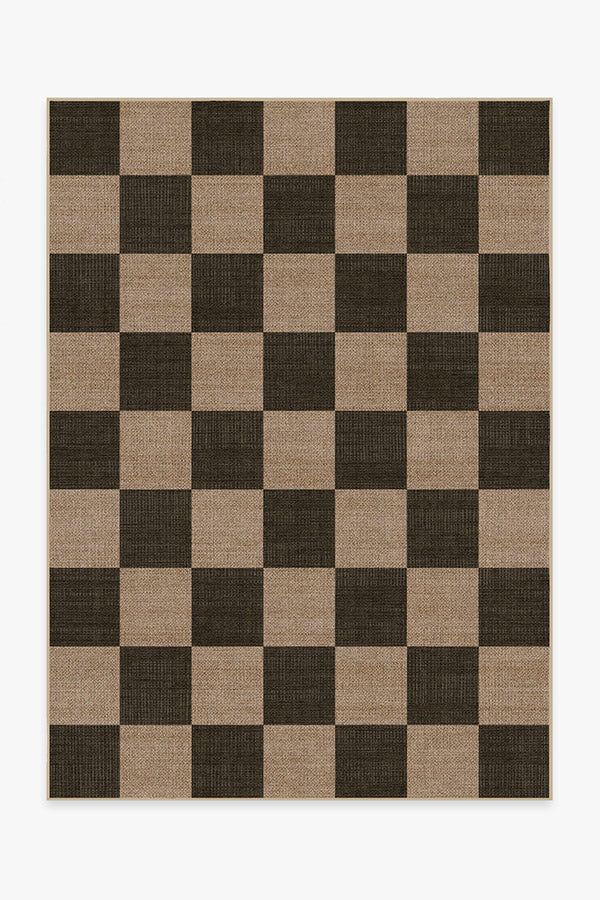 Checkerboard Soft Black Re-Jute Rug | Ruggable
