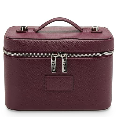 ETOILE - Mini Vanity Case Burgundy - Stylish Travel Makeup Bag Organizer With Removable Dividers | Amazon (US)