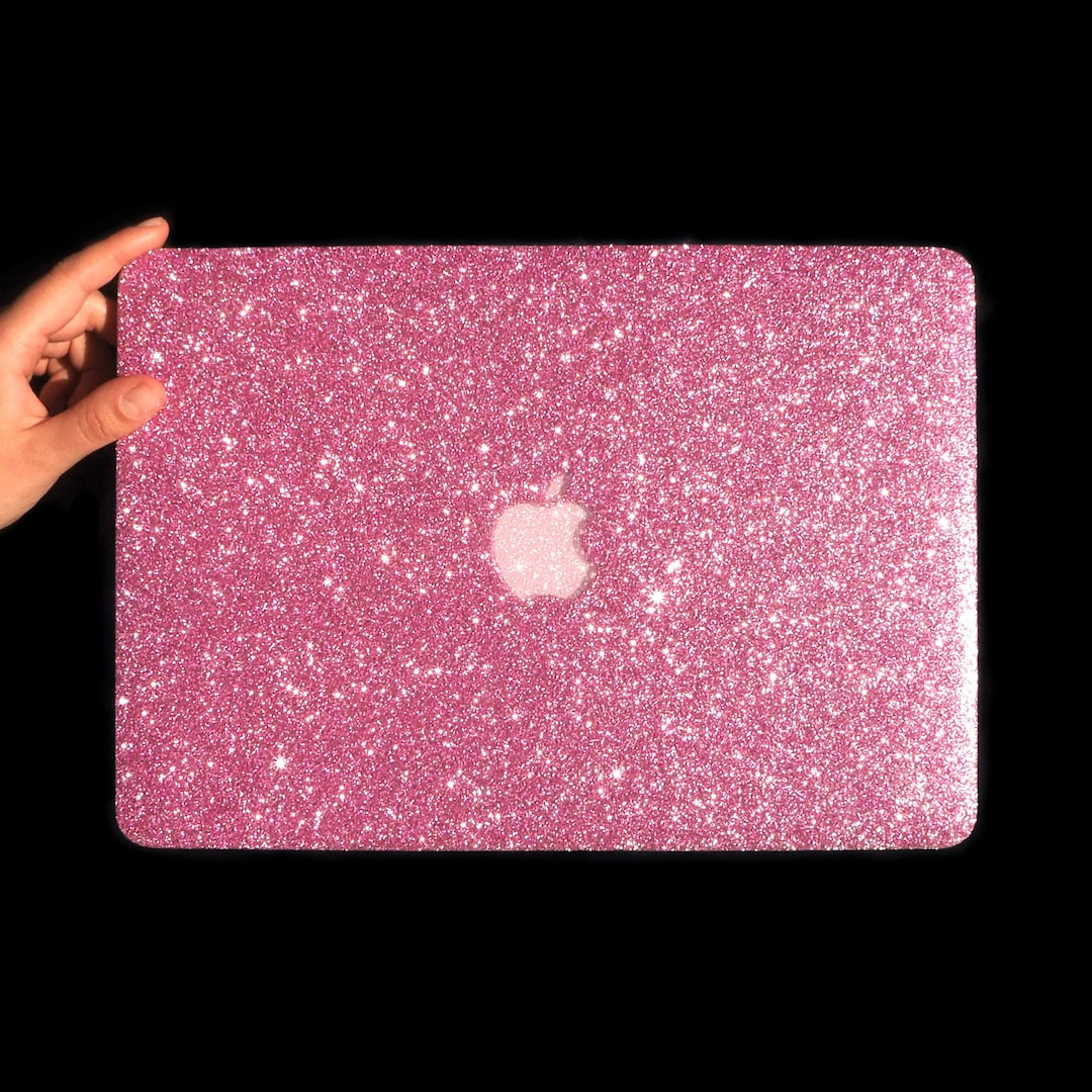 Baby Pink Glitter Laptop Case Rhinestone Diamante Initial Personalised Cover for New MacBook Air ... | Etsy (US)