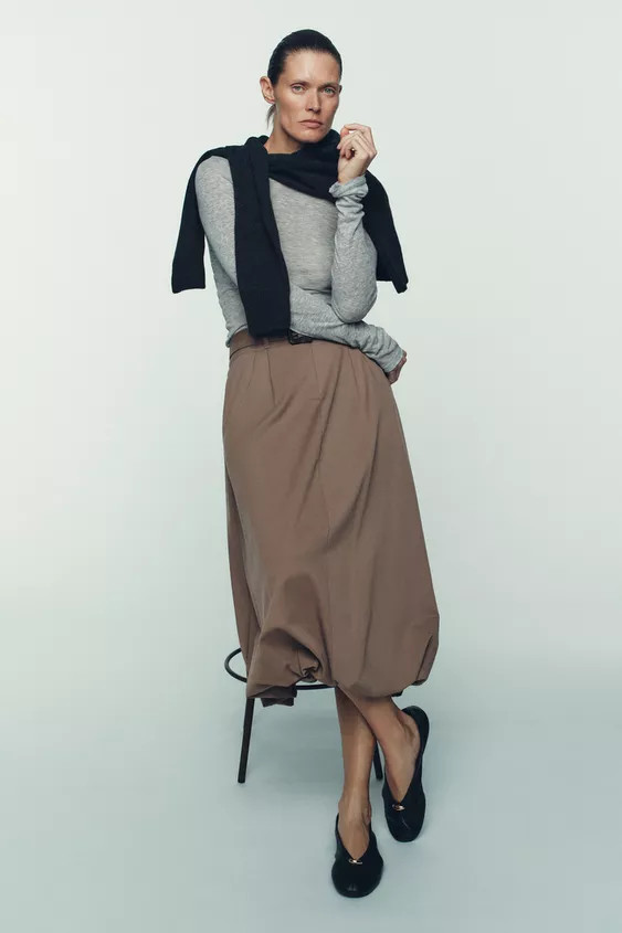 LEATHER BALLET FLATS WITH APPLIQUÉ | Zara UK