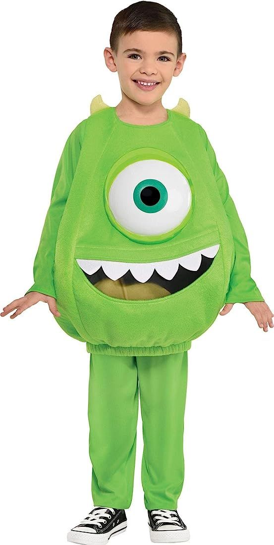 Amscan Mike Wazowski Halloween Costume for Toddlers, Monsters Inc, Includes Green Tunic and Pants | Amazon (US)