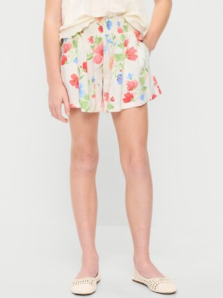 Printed Smocked-Waist Linen-Blend Shorts for Girls | Old Navy (US)